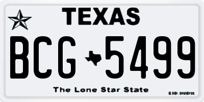 TX license plate BCG5499