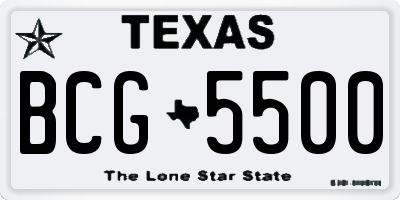 TX license plate BCG5500