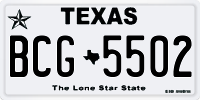 TX license plate BCG5502