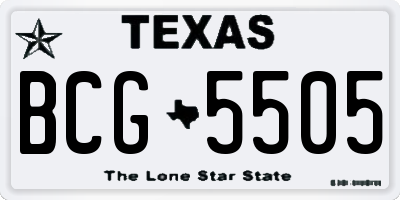 TX license plate BCG5505
