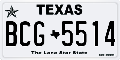 TX license plate BCG5514
