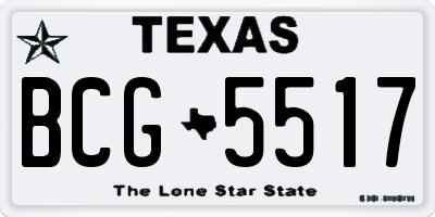 TX license plate BCG5517