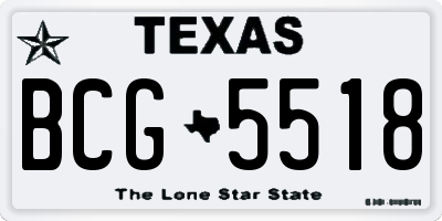 TX license plate BCG5518