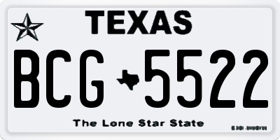 TX license plate BCG5522