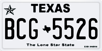 TX license plate BCG5526