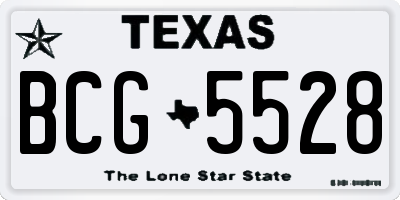 TX license plate BCG5528