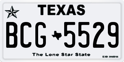 TX license plate BCG5529