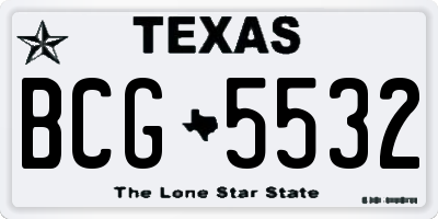 TX license plate BCG5532