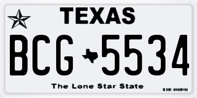TX license plate BCG5534