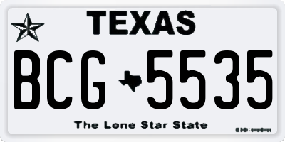 TX license plate BCG5535