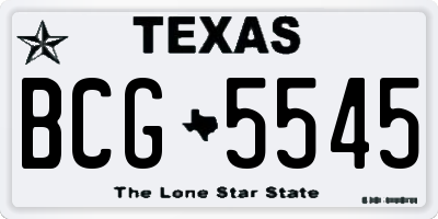 TX license plate BCG5545
