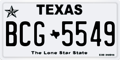 TX license plate BCG5549