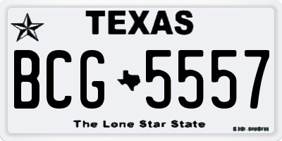TX license plate BCG5557