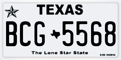 TX license plate BCG5568
