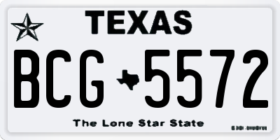 TX license plate BCG5572