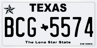 TX license plate BCG5574
