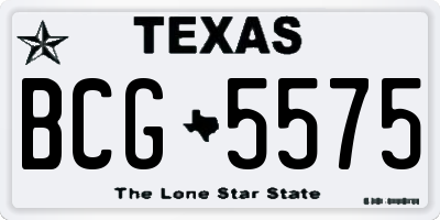 TX license plate BCG5575
