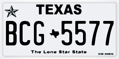 TX license plate BCG5577