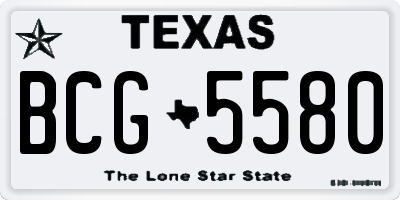 TX license plate BCG5580