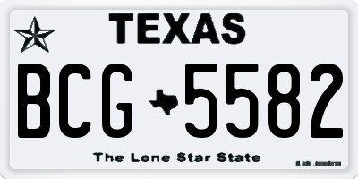 TX license plate BCG5582