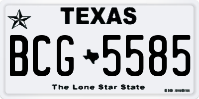 TX license plate BCG5585