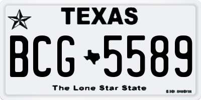 TX license plate BCG5589