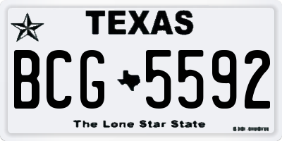 TX license plate BCG5592