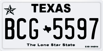 TX license plate BCG5597