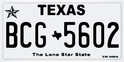 TX license plate BCG5602