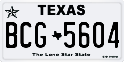 TX license plate BCG5604