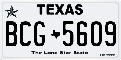 TX license plate BCG5609