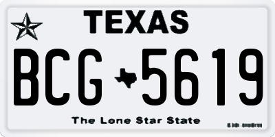 TX license plate BCG5619