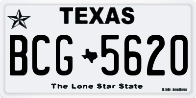 TX license plate BCG5620