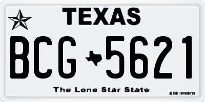 TX license plate BCG5621