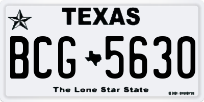 TX license plate BCG5630