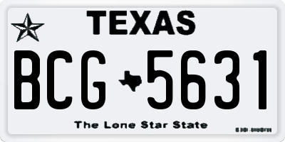 TX license plate BCG5631