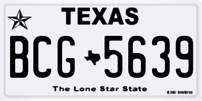 TX license plate BCG5639