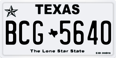 TX license plate BCG5640