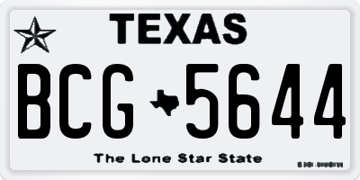TX license plate BCG5644