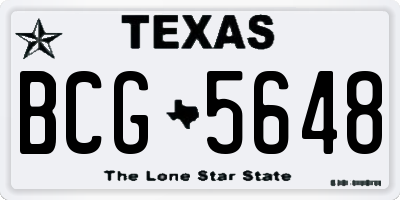 TX license plate BCG5648
