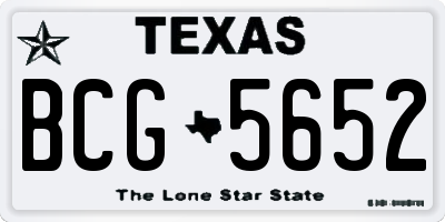 TX license plate BCG5652