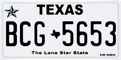 TX license plate BCG5653