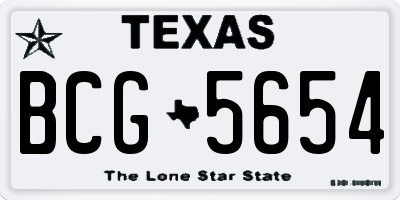 TX license plate BCG5654