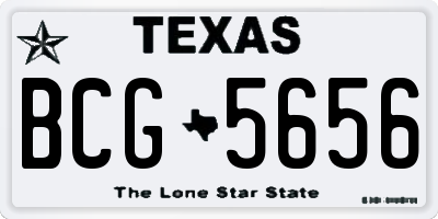 TX license plate BCG5656
