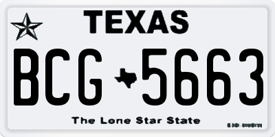 TX license plate BCG5663