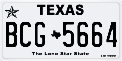 TX license plate BCG5664