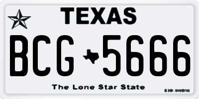 TX license plate BCG5666