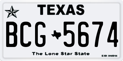 TX license plate BCG5674