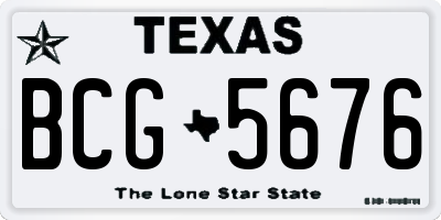 TX license plate BCG5676