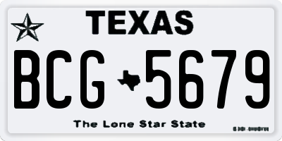 TX license plate BCG5679